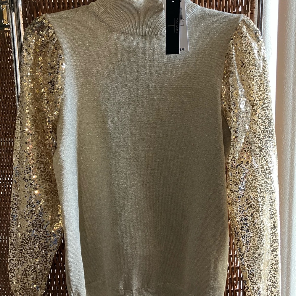 Tahari Metallic Knit Sweater